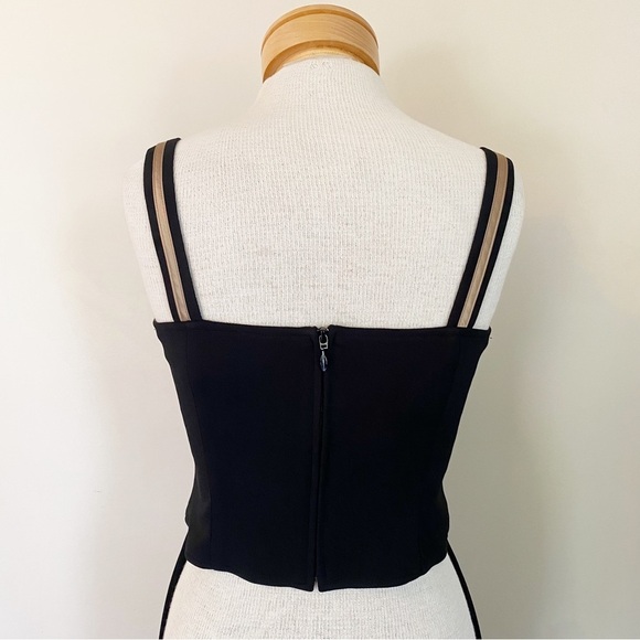 Joseph Ribkoff Couture Vintage Pant Set Camisole Duster Black Gold 8 - Picture 5 of 10